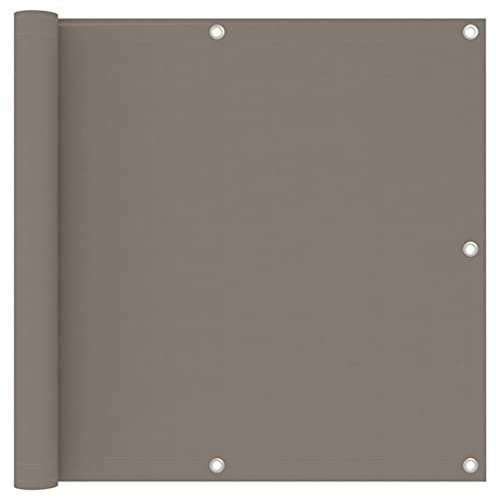 Makastle Balkonumspannungen in Garten, Balkon Sichtschutz Balkonbespannung Balkonverkleidung, Balkonsichtschutz Windschutz UV-Schutz aus Oxford-Gewebe, Aluminium-Ösen und Seil, Taupe 90x400 cm