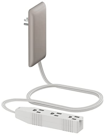 LIDER Flat-Face Outlet Extender with 3 Receptacles, Ultra-Thin Wall Plate Plug with Cord Extender and 3-Outlet Power Strip, 3ft Cord, LWE3-315-NK, Nickel