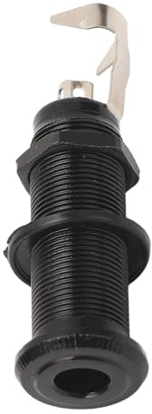 Gitarre End Pin Jack Buchse Gewinde Metall 6,35mm Hardware für Bass E-Gitarre Ausgang Elektrische Gitarre Teile (GT208 Schwarz)