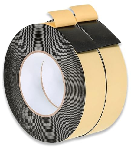 WKRTDY 2 unidades de 10M Tiras de Sellado para Puerta y Ventana | Cintas de Espuma con Junta de Goma 10mm*1mm | Burlete Autoadhesivo | Espuma Aislante para Reducción de Ruido y Viento,