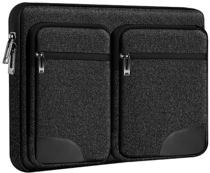 Housse pour Ordinateur Portable 15 15,6 16 avec 5 Poches, Compatible avec MacBook Pro 16 M5/M4/M3/M2/M1, MacBook Air 15 M5, XPS 16, MacBook Pro 15,4 A1398 et PCs 15,6-16,B01BK07