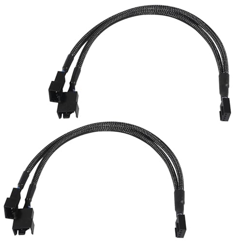 2Pack Computer PC PWM Lüfter Splitter Kabel 1 auf 2 (4 Pin+3 Pin)