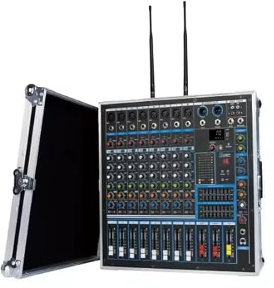 Mezclador de audio profesional de 500 W x 2, 8 canales, 16 DSP, USB, Bluetooth, MP3, reverberación