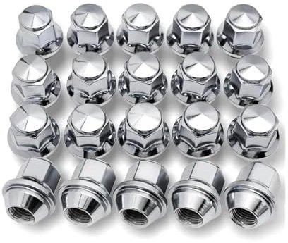 JJRFVBGT Radnabenbolzen Kompatibel Mit Ford Für Edge Für Mustang 2020–2015 Für Explorer 2015 20 Stück Radschrauben Muttern Stehbolzen M14 X 1,50, 13/16 Zoll Sechskant 21 Mm, 37 Mm Hohe Radmuttern