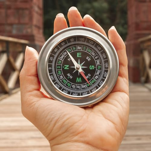 Kompass zum Wandern, aus robustem Metall, kompakt und tragbar, ideal für Camping, Navigation, Reisen und Überleben – präzises Werkzeug zum Lesen von Karten und im Freien
