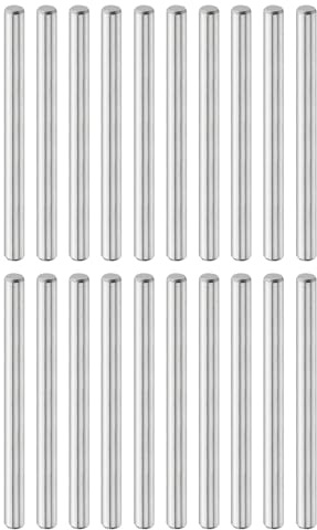 QUARKZMAN 20Pz 4x50mm Perni Cilindrici Acciaio Inossidabile 316L Argento | Elementi di Fissaggio per Aste e Perni Fermi per Ripiani in Metallo