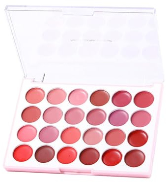 di colori per labbra, palette di lucidalabbra Colore labbro opaco | di lunga durata per viaggi all'aperto, piastra di rossetto idratante portatile a 24 colori