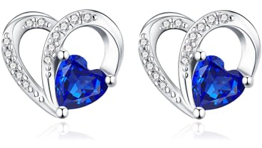 GW Orecchini Donna Argento 925 Earrings for Women Cuore Orecchini Diamante Regalo Donna Compleanno