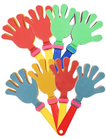 Ipetboom 8 piezas Aplaudidores de Mano Plásticos Ruidosos para Fiestas Deportivos Juguetes para Animar Grupos Seguros y Duraderos