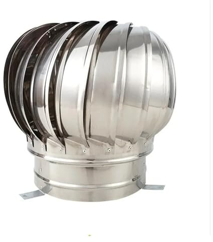 110/150/200mm Pipe Fit Roof Ventilator, 304 Stainless Steel Wind Air Vent for Attic, Zero Energy Ventilation Fan(160mm)