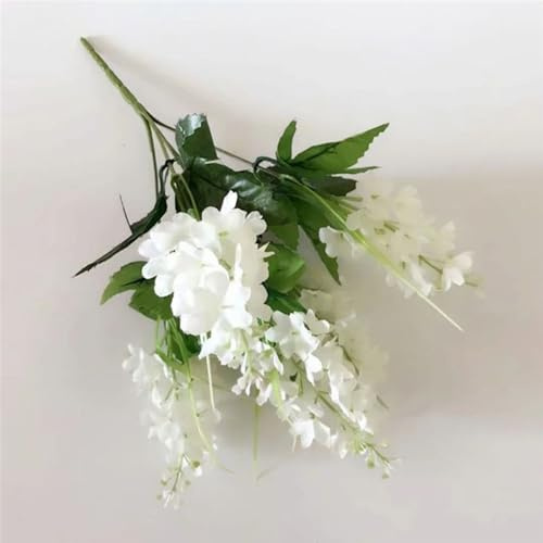 BlesConi Künstliche Hyazinthen, 5 Köpfe, künstliche Blumen für Hochzeit, Zuhause und Büro, Dekoration (weiß)