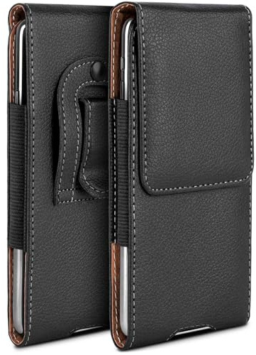 moex Plug Case für Samsung Galaxy A17 (4G/5G) Hülle mit Gürtelclip, Handy Gürteltasche PU Leder, Handyhülle zum Einstecken, Lederhülle Gürtel Schutzhülle Einsteckhülle Etui, Schwarz