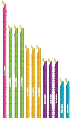 GripStic 12-Pack Assorted Bag Sealers – Airtight Reusable Chip Bag Clips for Food Storage, Freezer & Pantry Organization – Slide-to-Seal Rods for Snacks, Cereal, Coffee & Frozen Foods