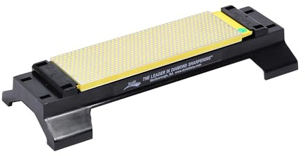 DMT Duosharp Bench Stone Extra-Fine/Coarse with Base Knife Sharpener - Gold, 8-Inch