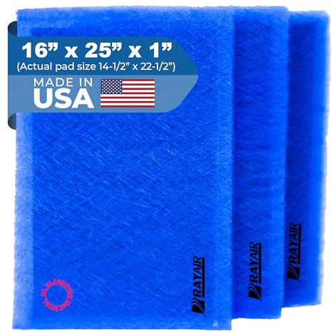 RayAir Supply 16x25 Replacement Filter Pads Compatible with Dynamic Air Cleaner 16X25 Refill (3 Pack), Made in USA