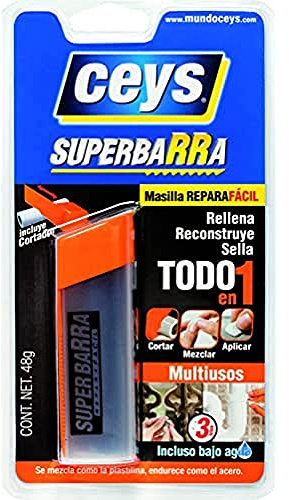 Ceys - Super Barra multiusos - Rellena Repara y Reconstruye - Todo en 1 - Masilla arregla todo - Color blanco