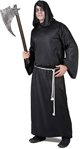DEGUISE TOI - Déguisement faucheur lugubre homme Halloween - Tunique - Ceinture - Taille Unique (42) - Noir - Déguisements adultes - 100% Polyester - A la main - Halloween