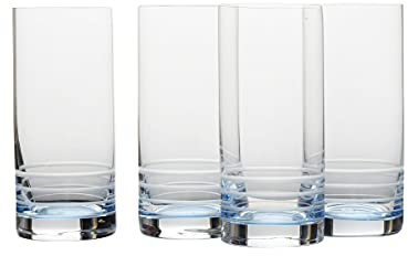 Mikasa Cal Ombre Highball Tumbler Cups, Set of 4, 17-Ounce, Blue