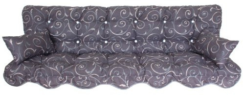 Adlatus-Kühnemuth Polsterauflage Gartenstuhlauflage Modell 880 (150x50 cm Hollywoodschaukelauflage) braun-grau