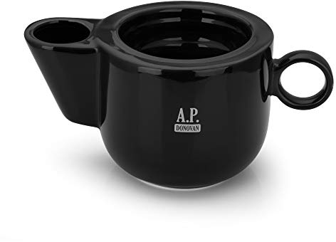 A.P. Donovan – Rasierschale | doppelwandig | Seifenschale aus Porzellan | Rasierschale zum Aufschlagen von Rasierschaum | schwarz