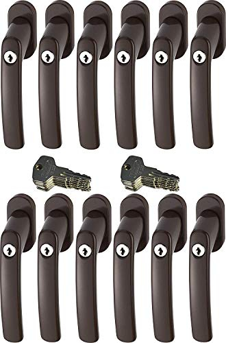 ABUS FG200 B SB abschließbarer Fenstergriff, braun im Set 12 Stück