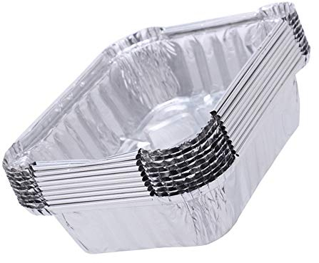 L-SHUNBAO 20 Teile/Satz Einweg-BBQ-Tropfpfannen Aluminiumfolie Fettpfanne Hitzebeständige Grill-Fang-Tablett Home Outdoor BBQ Zubehör (Farbe : Silber-)