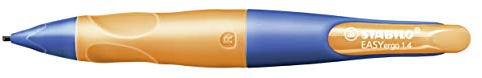 STABILO - Ergonomischer Druck-Bleistift für Rechtshänder - EASYergo 1.4 in ultramarinblau/neonorange - Einzelstift - inklusive 3 dünner Minen - Härtegrad HB