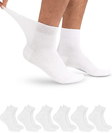 OCERA 6 Paar Diabetiker-Baumwoll-Kurzschaftsocken – Damen & Herren, venenfreundlich, elastisch & komfortabel ohne Gummidruck