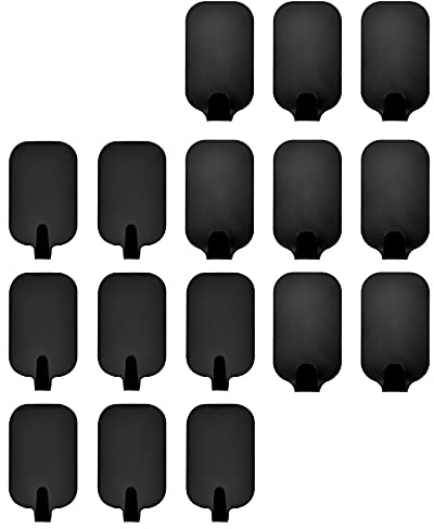 Skyzone Selbstklebende Haken, 16 Stück Edelstahl Stick On Hooks Wandhalterung für Küche Badezimmer Büroschrank, Tür, Aufbewahrungshaken für hängende Kleidung, Hut, Handtuch, Tasche, Schlüssel