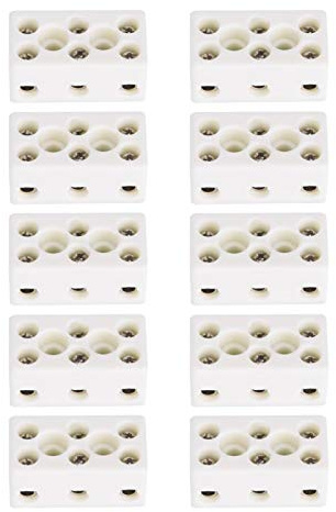 Morsettiera, 10 pezzi 3 vie 24A Morsettiera in ceramica Connettore filo resistente alle alte temperature