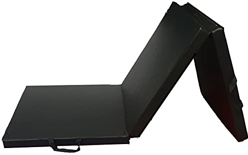 Turnmatte Weichbodenmatte Faltgymnastik-Taumelmatte, Dicker Rutschfester PU. Trainingsmatte, Kindergarten Bounce Training, Tanzen, Kampfkunst 180x60x5cm (Color : Black)