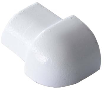Dalsys Coin Extérieur 12,5mm, Aluminium Anodisé Quart de Cercle Blanc, Carrelage