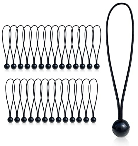 Spanngummis mit Kugel 28 Stück - Planenspanner mit Kugel - Expander - Hochbelastbare Spanngummis - Gepäckspanner - Perfekt als Planenspanner und Zeltspanner (28x Gummispanner 23 cm)