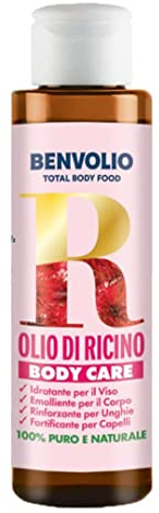 BENVOLIO Olio di Ricino 100% Puro Naturale - 100ml 1938 - Stimola la Crescita di Capelli, Ciglia, Sopracciglia, Barba e Rinforza le Unghie - Natural Castor Oil, 1