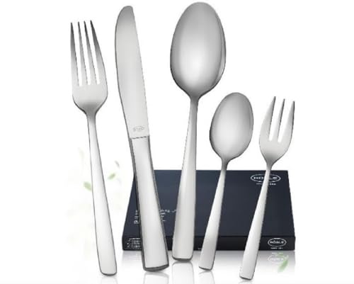 RÖSLE ELEGANCE Besteck Set für 12 Personen – 60-teiliges Hochglanzpoliertes Essbesteck aus Edelstahl 18/10 – Premium Besteckset, Spülmaschinengeeignet, in Eleganter Geschenkbox | Hochglanzpoliert, mit Tafelmessern, Gabeln, Löffeln, Kuchengabeln und Kaffeelöffeln, spülmaschinengeeignet, in Geschenkbox