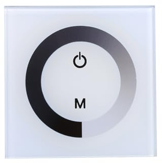 LED-Wandschalter-Dimmer, Dimmbarer, Wandmontierter Touchpanel-Dimmer, Geeignet für Einfarbige LED-Streifen (Weiss)