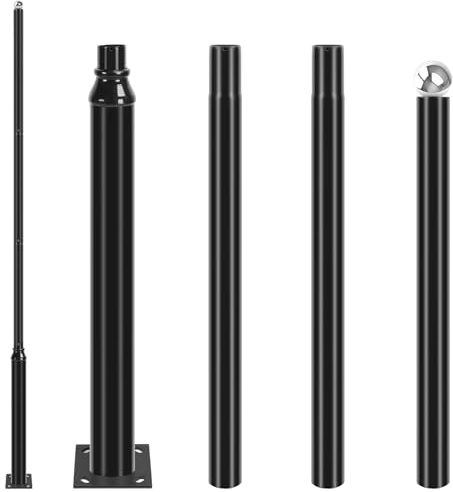 Poste de Luz de Calle Poste de Farola de 13 Pies de Alto Poste de Farola Solar Dividido para Exteriores Accesorios de Poste de Monitoreo para Patio Calle Exterior Casa
