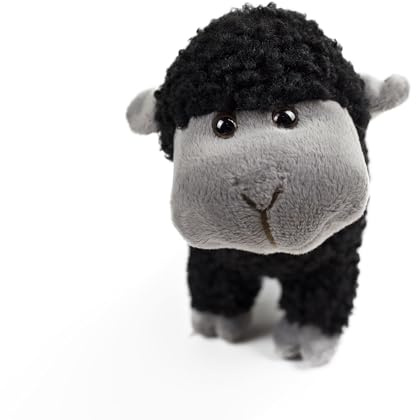 lilizzhoumax Schwarz Schaf Kuscheltier Plüschtier Flauschiges Stofftier Klein Lamm Kawaii Plüsch Süßes Plüsch Spielzeug Ostern Geschenk für Mädchen, Jungen & Babys 18cm/7”