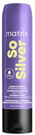 Matrix So Silver Purple Conditioner - Tones Blonde & Grey Hair, Eliminates Brassiness, Infused With Purple Pigments, Salon-Quality, Vegan