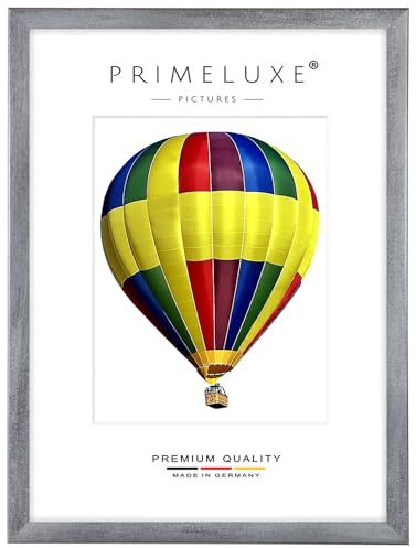 PrimeLuxe Holz Bilderrahmen 80 x 135 cm (Bildmaß) in Grau-gewischt | Farbe und Größe wählbar | Rahmen für Poster | Puzzle | Foto collage | MADE IN GERMANY