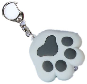 SAFIGLE Cat Claw Led Light Sound Keychain Grey Cat Keyring Key Chain Led Light and Sound for Keys