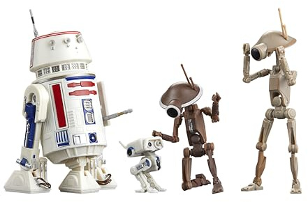 Star Wars The Black Series R5-D4, BD-72 & Boxendroiden, The Mandalorian Action-Sammelfiguren 4er-Pack, Skala 15 cm | Star Wars The Black Series Actionfigur R5-D5, BD-72 & Pit Droids