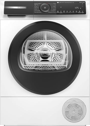 Bosch WQH245A0IT Serie 6 Asciugatrice smart a pompa di calore, 9 kg, Classe energetica C, Condensatore autopulente, Riduce le pieghe, Cestello per capi in lana, Bianco, 60 Cm