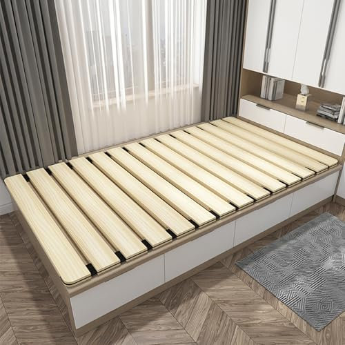 Lattenrost Holzbettbretter 200 180 150 135 120 100 90 80 70 60 50 CM, Klappbare Bettlatten Für Matratzenauflage/ Couch/ Betten/ Boden/ Camper, Horizontale Ersatzbettplatte(WxL 1.5x1.9 m(4.9x6.2 ft))