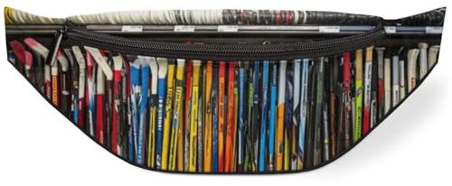 Bauchtasche mit Hockeyschläger-Muster, für Damen, Herren, Kinder, Mädchen, Jungen, Bauchtasche, Geldbörse, Gürteltasche für Reisen, Sport, Laufen, farbe, M, Taschen-Organizer