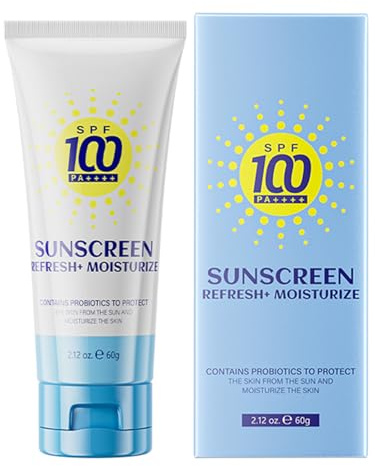 Crème Solaire Rafraîchissante SPF 100 - Protection Large Spectre, Résistante à L'eau - Sans Parfum, Sans Huile - Pour Visage, Cou Et Corps - Hydratante, Sans Trace Blanche