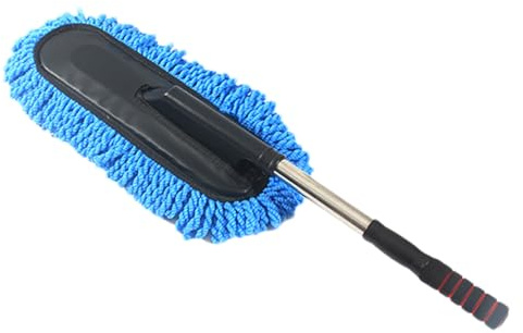 Plumero para Coche – Microfibra, diseño antiarañazos | Cepillo de Lavado, Escoba Limpieza de vehículos, Accesorio Ideal para carrocerías Brillantes, Deportivas y Motocicletas de Viaje