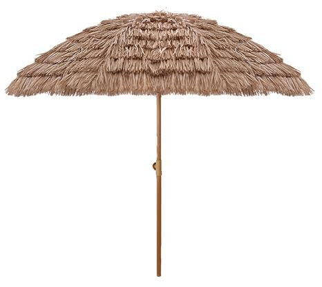YAVYAV Ombrellone Tiki In Paglia Da 240 Cm Con Inclinazione A Pulsante, Ombrellone Da Spiaggia In Stile Hawaiano Con 8 Stecche, Per Giardino, Patio, Spiaggia, Cortile(2.0m/6.6ft)