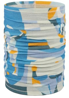 BUFF®| Braga de cuello Merino Lightweight Prints Bufanda Multifuncional 100% Lana Merino, Senderismo, Aire Libre, Sostenible, Ligera, Fina Hombre Mujer Talla única Multicolor azul