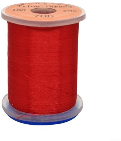 Fil en nylon 70D pour la pêche à la mouche, 100 m de fil fluorescent pour le bricolage pour le matériel de corps de mouche, idéal pour la pêche (rouge)